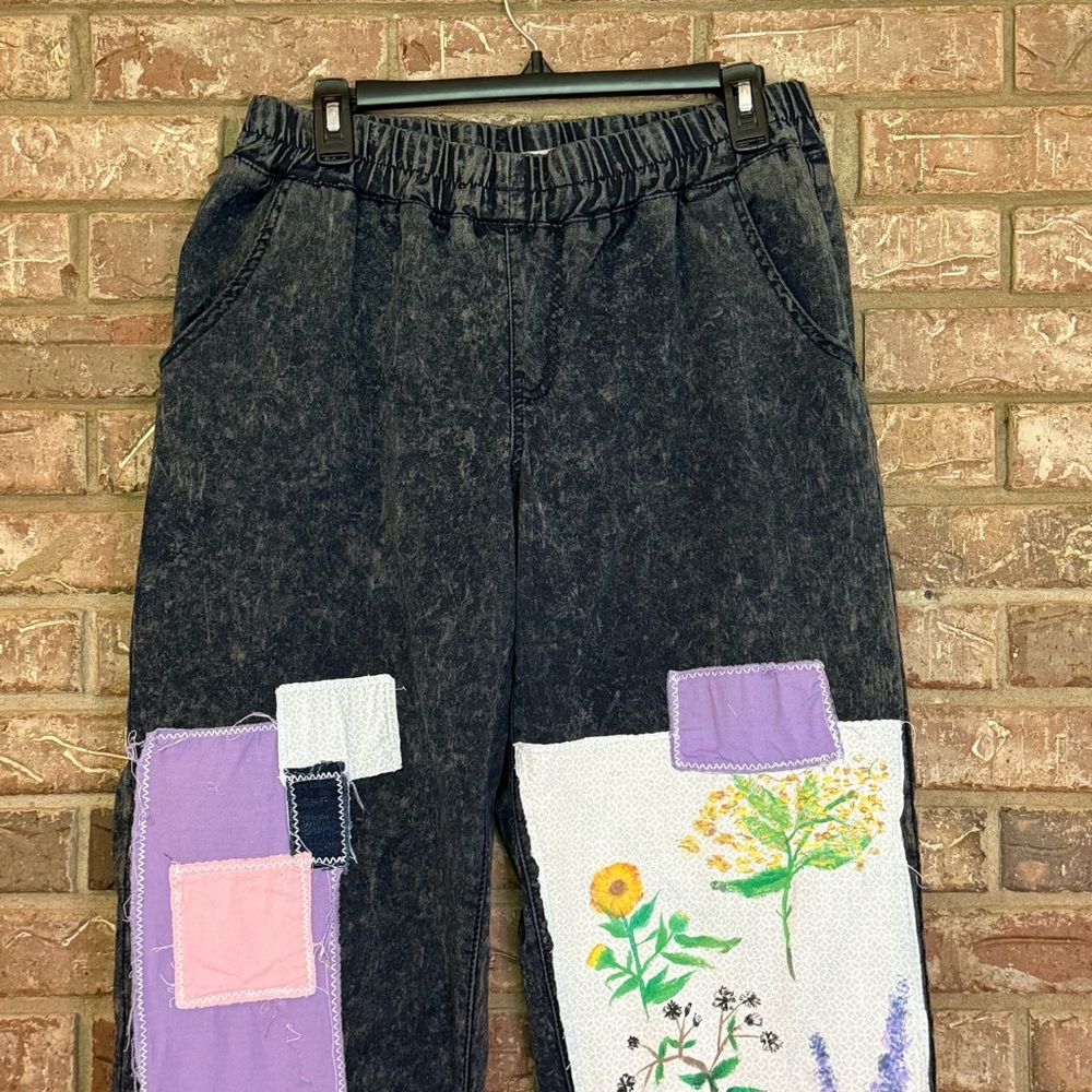 Upcycled Patchwork Hand Painted Denim Oversized B… - image 3